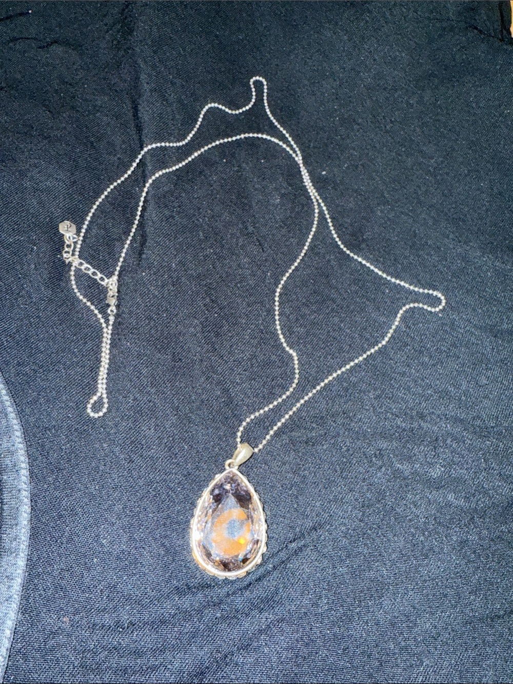 Swarovski Teardrop Pendant Necklace with Lilac Accent by Touchstone Crystal